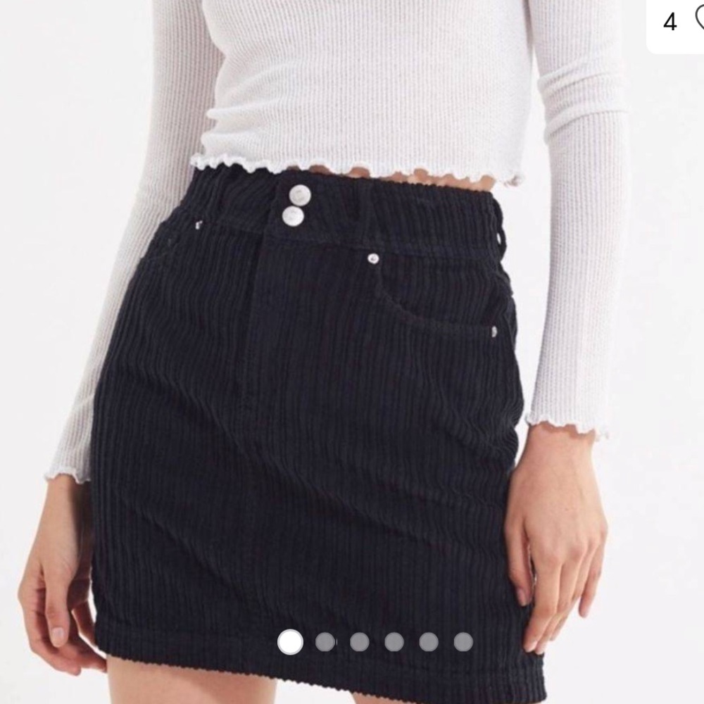 urban black corduroy skirt